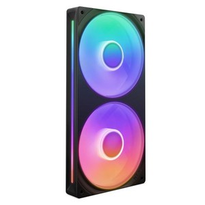 NZXT F240 RGB 코어 - 240mm 싱글 프레임 팬 유닛 120mm 2개 포함 속도 조명 제어 높은 정압 공기 흐름 유체 다이내믹 베어링 팬당 8개의 aRGB LED 블랙, Black_RGB High Static Pessue