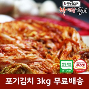 한국농협김치 국산 재료 진안 마이산 포기김치 3kg, 1개