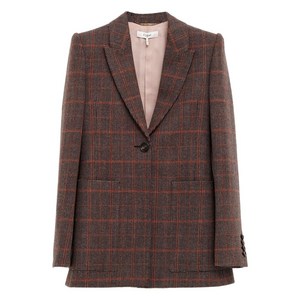 끌로에 체크 싱글 브레스티드 블레이저, 브라운계열, France 38(KR 66)