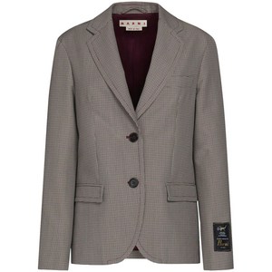 마르니 하운즈투스 패턴 싱글 브레스티드 블레이저, 그레이계열+브라운계열, Italy 40(KR 55)