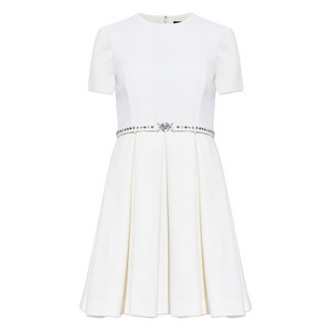 베르사체 로고 디테일 미니 드레스, 화이트계열, Italy 38(KR 44)