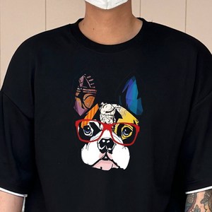 (레이어드) 무지개 불독 반팔티_빅사이즈 오버핏_미라클