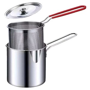 Tiger Pavilion 스테인리스 튀김냄비, 실버, 12cm, 1개