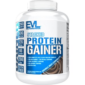 EVLUTIONNUTRITION 스택드 프로틴 게이너 파우더 드링크 믹스 더블 리치 초콜릿 맛