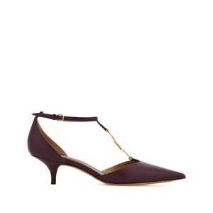 페라가모 T스트랩 버클 펌프스 40mm, US width 10C, 레드계열