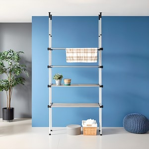 넘버원행거 폭조절 4단 수납 선반형 행거