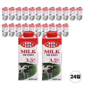 믈레코비타 3.5% 멸균우유 250ml 12개, 250ml, 24개