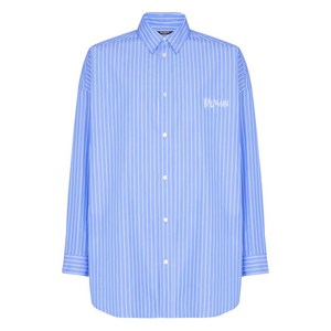 발망 스트라이프 릴랙스 핏 셔츠, 블루계열, Collar (cm) 41(KR 110)