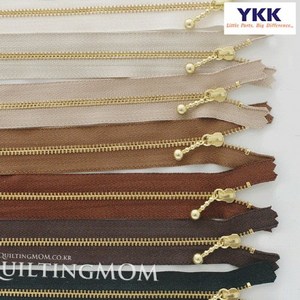 퀼팅맘 고급 YKK지퍼 골드 지퍼 3호, 연베이지(린넨) 20cm, 1개