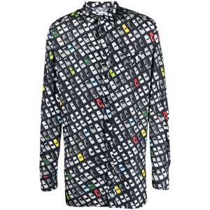 보테가 베네타 그래픽 프린트 긴소매 셔츠, 블랙계열, IT/FR 48(KR 100)