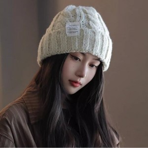 아모르 꽈배기 니트 비니 모자