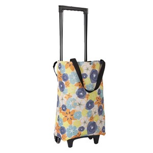 Tiger Pavilion 다용도 접이식 트롤리 쇼핑 카트, 플로럴 패턴, 1개