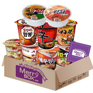 컵라면 세트 1호{신라면+새우탕+튀김우동+짜파게티+사리곰탕+오징어짬뽕+너구리+육개장사발면+김치사발면}+메세지카드
