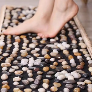 시니어라이프 천연 자갈 지압 매트 발바닥 지압발판 조약돌 건강매트 대형 B142, 1개