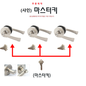 탑그린 동일키 마스터키 쌍둥이키 현관열쇠 호텔정 방문손잡이, 1개