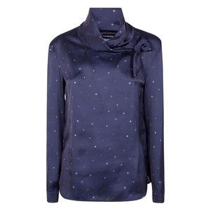 엠포리오아르마니 폴카 도트 보우 블라우스