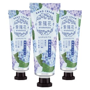 유루리토 자양화 핸드 크림 비색 수국, 40ml, 3개