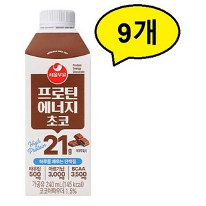 서울우유 프로틴에너지 초코 240ml, 9개