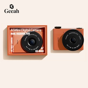 Geeah 빈티지카메라 전후면 듀얼 카메라 초소형 고화질 디지털카메라 64GB