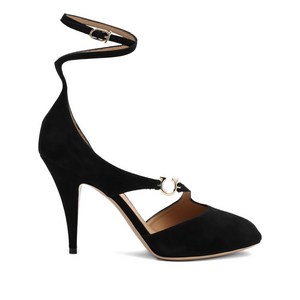 페라가모 몰리 앵클 랩 핍토 펌프스 95mm, US width 9C, 블랙계열