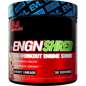 EVLUTIONNUTRITION ENGN 슈레드 프리-워크아웃 엔진 체리 라임에이드 맛, 249g, 1개