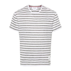 톰 브라운 스트라이프 리넨 티셔츠, 화이트계열+그레이계열, Numeric 3(KR 105)