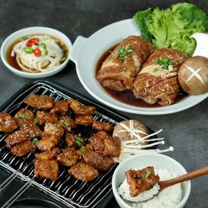 봄소 뼈없는 왕 돼지 갈비 수제 목살 양념 구이 명품 돼지갈비 800g, 2개