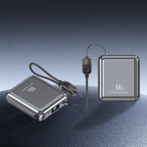 GoaTa 보조배터리 66W 초고속 충전 케이블 일체형 보조배터리 20000mAh 대용량 항공 표준에 부합하다