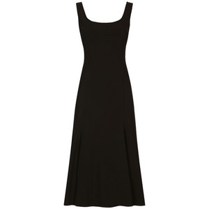 돌체앤가바나 A라인 민소매 미디 드레스, 블랙계열, Italy 38(KR 33)
