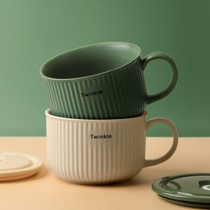 하우키친 도자기 라면기 전자레인지 용기, 편수(올리브/800ml), 4개