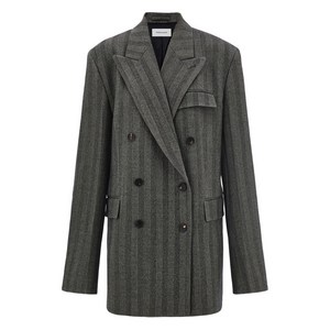 페라가모 셰브런 패턴 더블 브레스티드 코트, 블랙계열, Italy 42(KR 66)