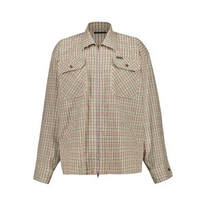 발렌시아가 check zip-up shirt jacket