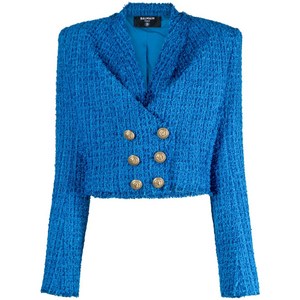 발망 크롭 트위드 더블 브레스티드 재킷