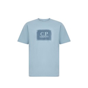 C.P.컴퍼니 로고 디테일 티셔츠, 블루계열, Standard S