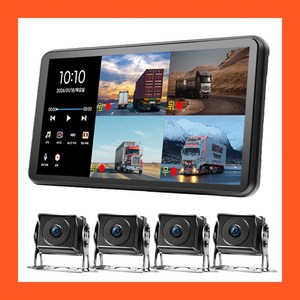 10.36인치 와이드 4채널 블랙박스 후방카메라 세트, 실외4개+Ai감지스..., 128GB