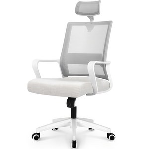네오체어 801H 사무용 메쉬 의자, 아이보리, 560 x 500 x 1170mm