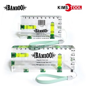 BAMBOO 밤부 미니 아크릴 자석 수평기 95mm 135mm 수평자 수평계 수평 레벨기, 1개