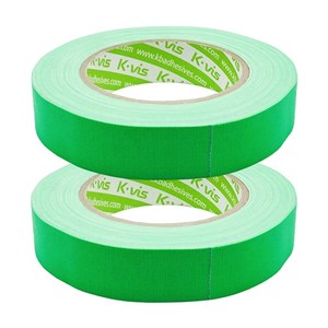 kvis 게퍼 개퍼 테이프 gaffer tape 형광녹색 25mm x 25M, 2개