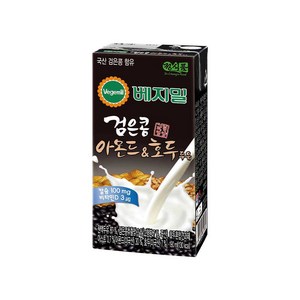 베지밀 검은콩 아몬드 앤 호두 두유, 190ml, 48개