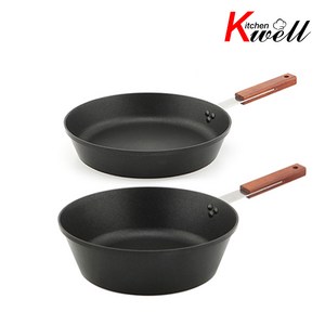 키친웰 블랙엣지 우드핸들 20cm 프라이팬 + 24cm 궁중팬 2종 세트, 1개