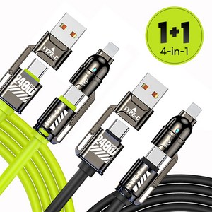 헤이슨 하이퍼 240W 4in1 스마트폰 고속 충전 멀티 2M 케이블 2개 세트