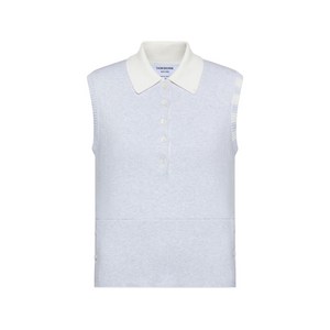 톰 브라운 포 바 스티치 민소매 폴로 셔츠, 그레이계열+화이트계열, Italy 46(KR 88)