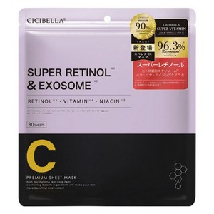 시시벨라 슈퍼 레티놀 & 엑소좀 프리미엄 시트 마스크, 30개입, 1개