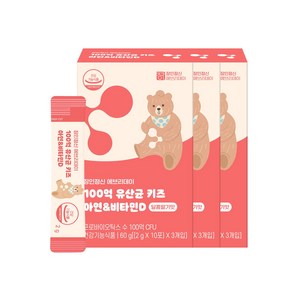 장인정신 에브리데이 100억 유산균 키즈 아연 & 비타민D, 60g, 3박스