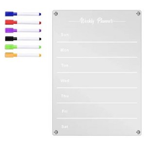 투명 아크릴 자석 냉장고 메모 보드판 붙이는 화이트보드 칠판 미니 스케줄, 대형 라인