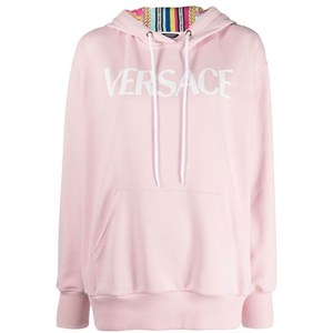 베르사체 베르사체 패널 프린트 후드 스웨트셔츠