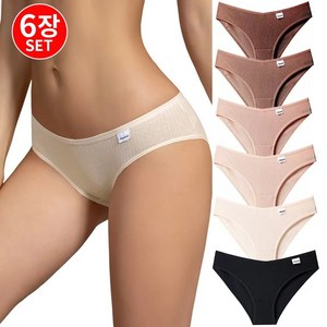 텅카 여성 팬티 순면 100% 하이웨스트 팬티 심리스팬티 6 세트 프리미엄 면