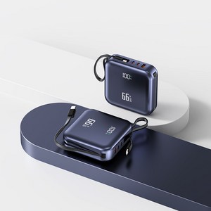 66w 고속충전 보조배터리 30000mAh 대용량 초고속 충전 초경량 디지털 디스플레이 내장 케이블