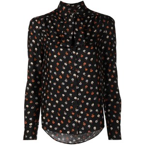 생로랑 플로럴 프린트 긴소매 블라우스