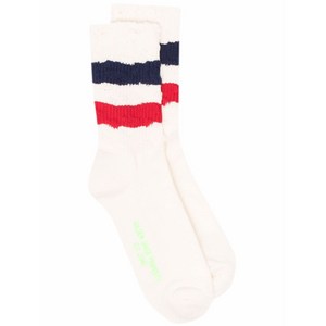 골든 구스 스트라이프 트리밍 양말, S, 화이트계열